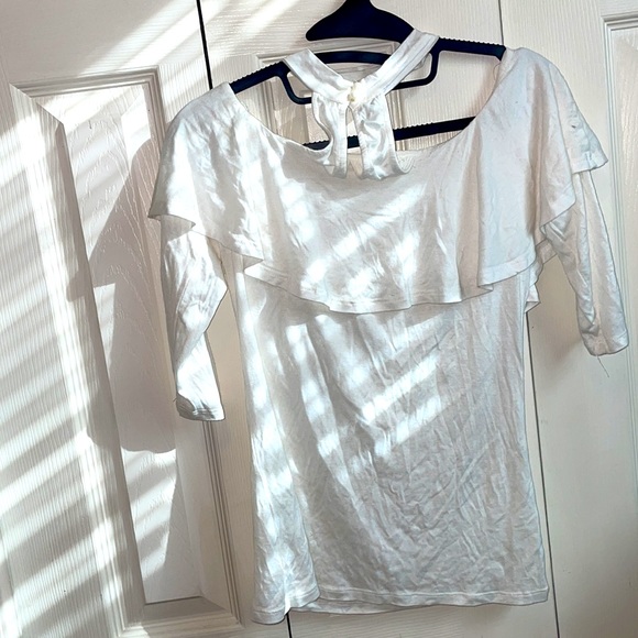 🤍Womens Medium Ruffle Collared Mid Sleeve Shirt🤍 - Picture 2 of 5